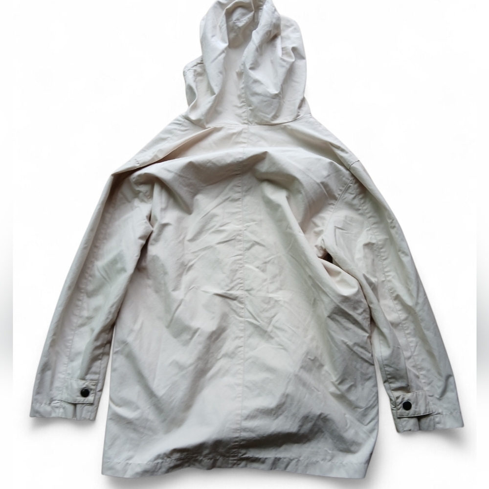 Eddie Bauer Men's Size Small Cream Heavy Duty Hooded Rain Jacket - Picture 5 of 5